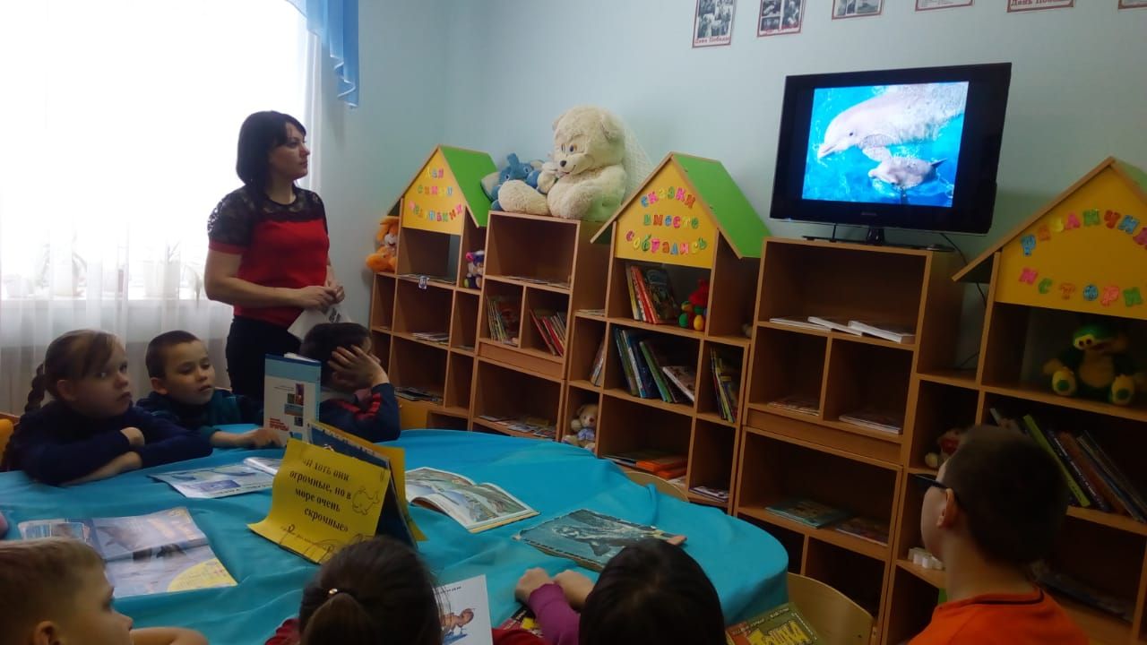 В Центральной детской библиотеке прошел экологический час «Загадочный мир китов и дельфинов».