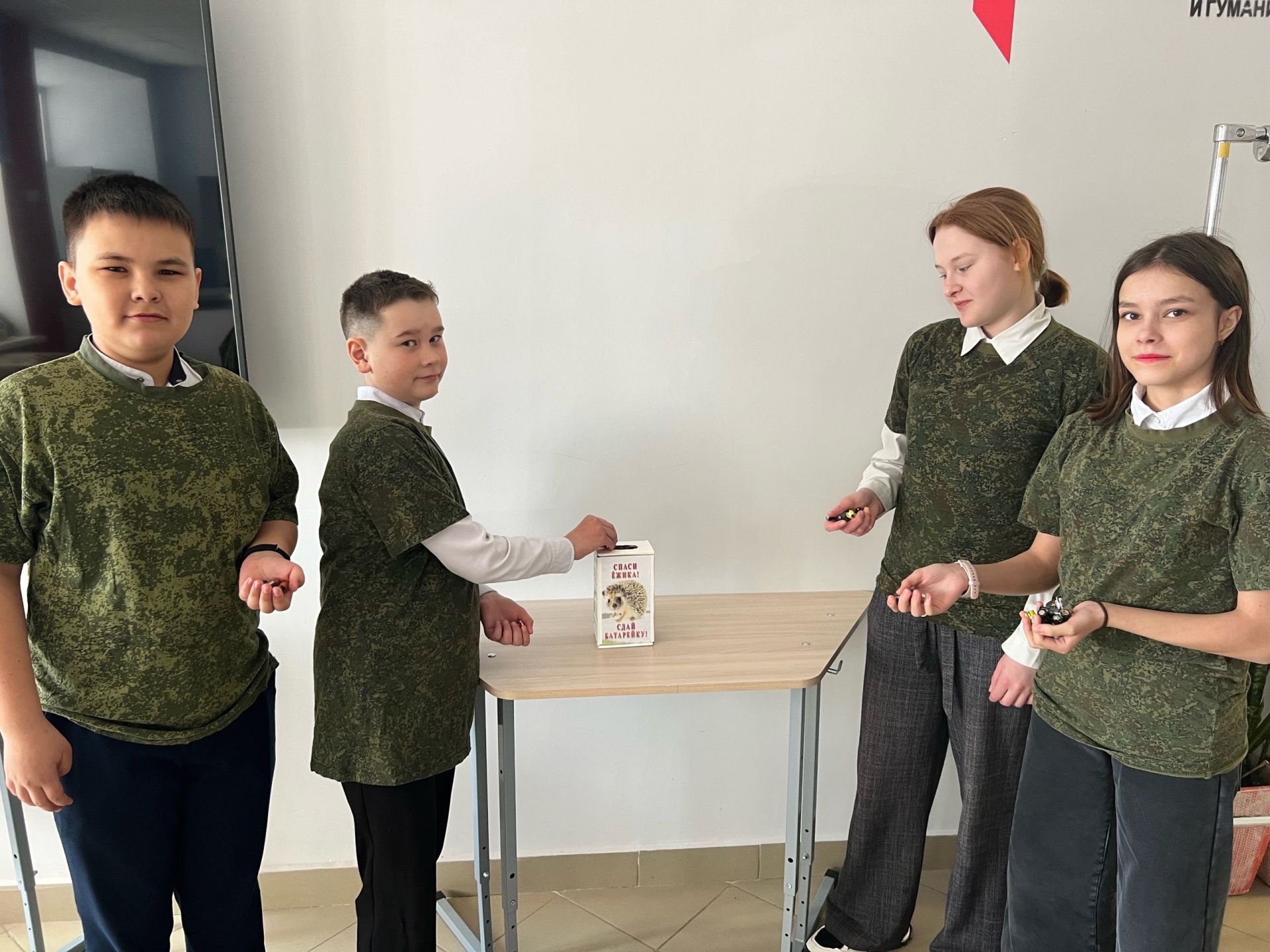 В уруссинской школе проходит акция «Сдай батарейку-спаси ежика»