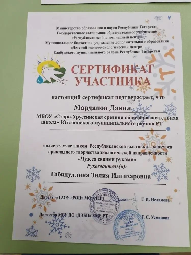 Талантливый ученик из Старо-Уруссинской школы блеснул на республиканском конкурсе!