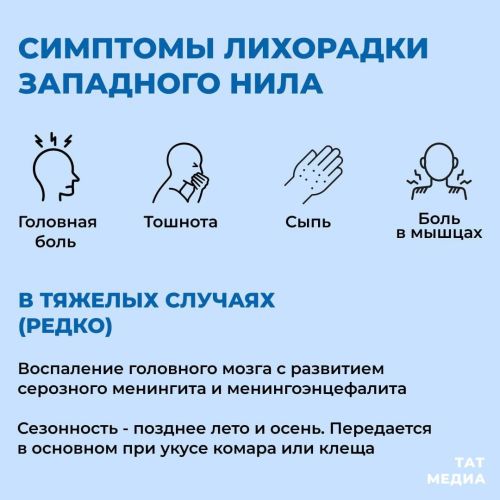 В больницах Татарстана с лихорадкой Западного Нила находятся на лечении 6 пациентов