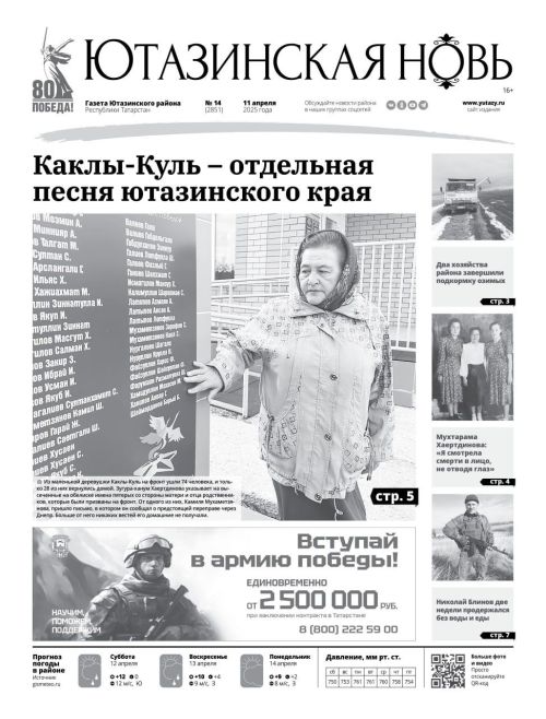 Анонс свежего номера «Ютазинская новь»: Сила духа, память и достижения района