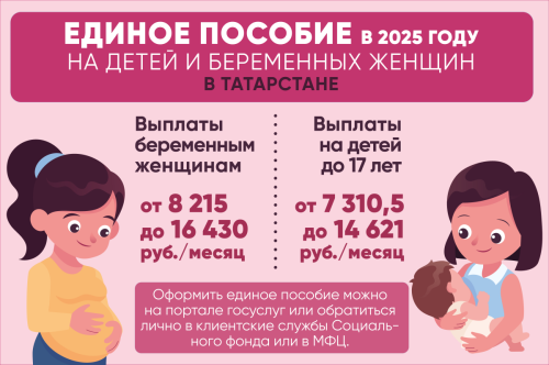 В РТ продолжается выплата единого пособия семьям с детьми и беременным женщинам: ключевые моменты