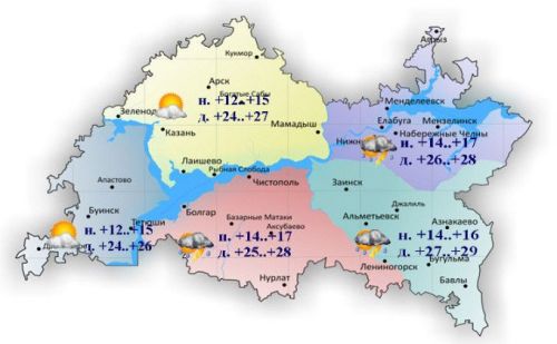 Прогноз погоды на 12 июня