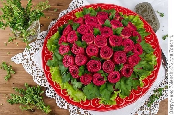 Праздничный салат «Букет из роз». Новый год 2019!