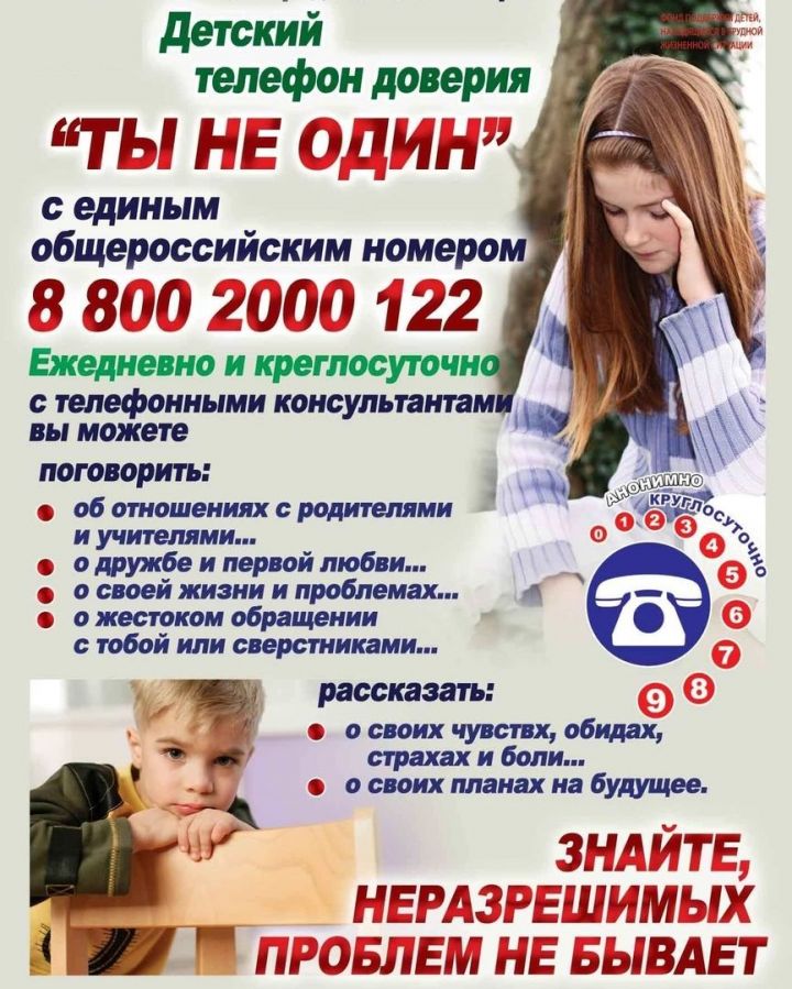 Полномочия по организации деятельности детского телефона доверия возложены на Министерство по делам молодежи Республики Татарстан.