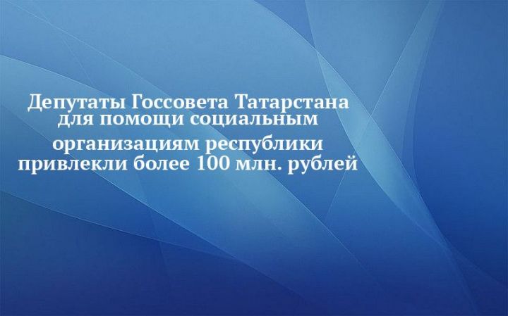 Более 100 млн рублей привлекли депутаты Госсовета РТ для помощи социальным организациям Татарстана