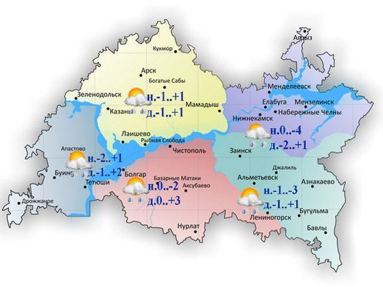 Неделя в Татарстане начнется с дождя и мороси