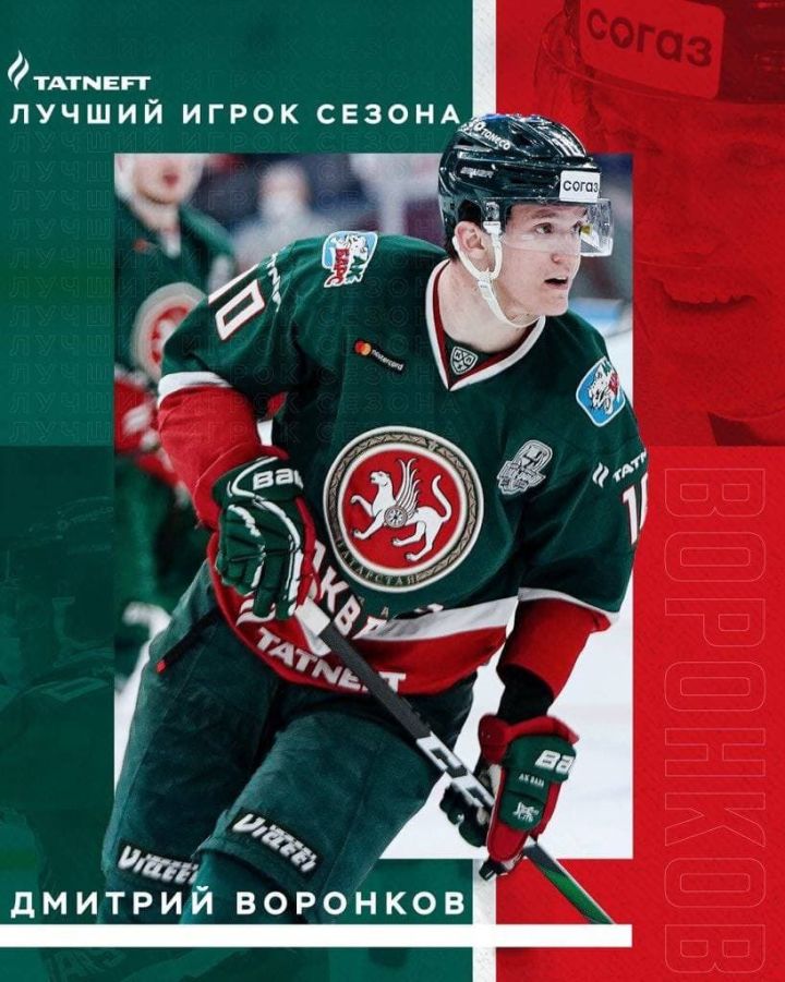Дмитрий Воронков признан лучшим игроком «Ак Барса» за сезон
