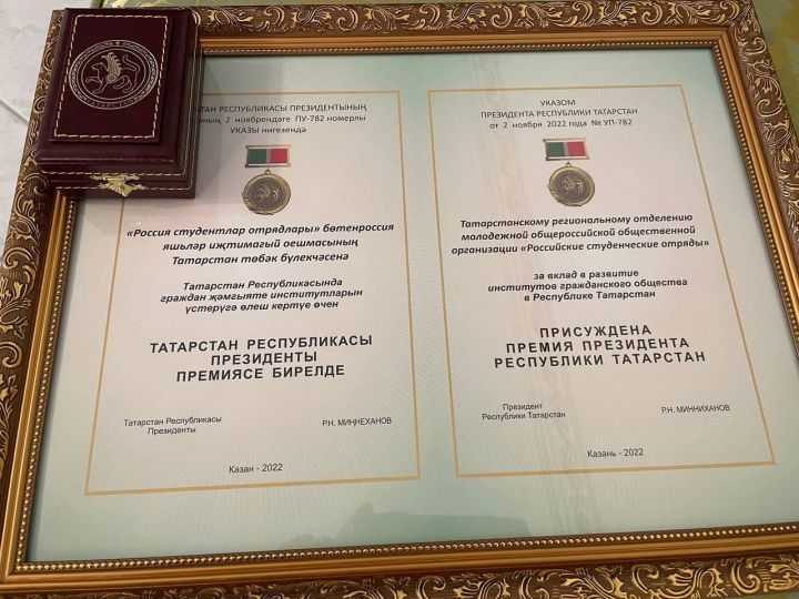 Студотряды Татарстана награждены премией Президента РТ
