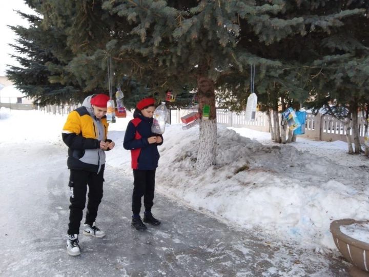 Уруссинские ребята принимают участие в акции «Покорми птиц зимой»