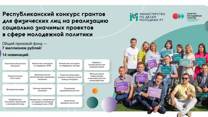 В Татарстане стартовала заявочная компания конкурса грантов Минмолодежи РТ