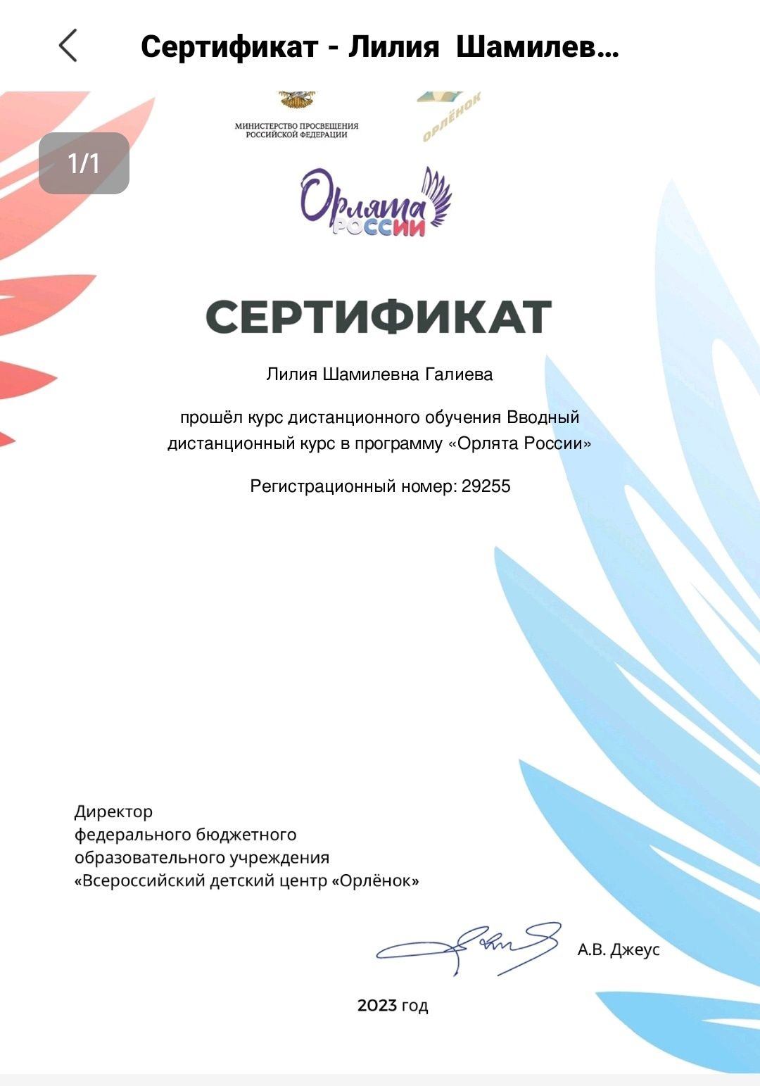 Педагоги, ребята и родители гимназистов обучаются во Всероссийском детском центре «Орлёнок»