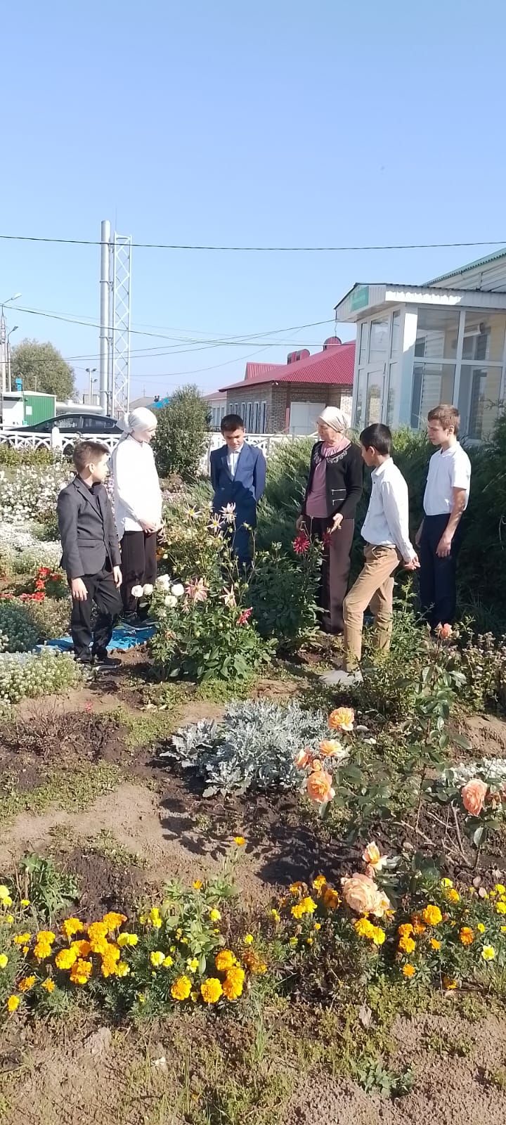 Абсалямовские школьники сами ухаживают за клумбами