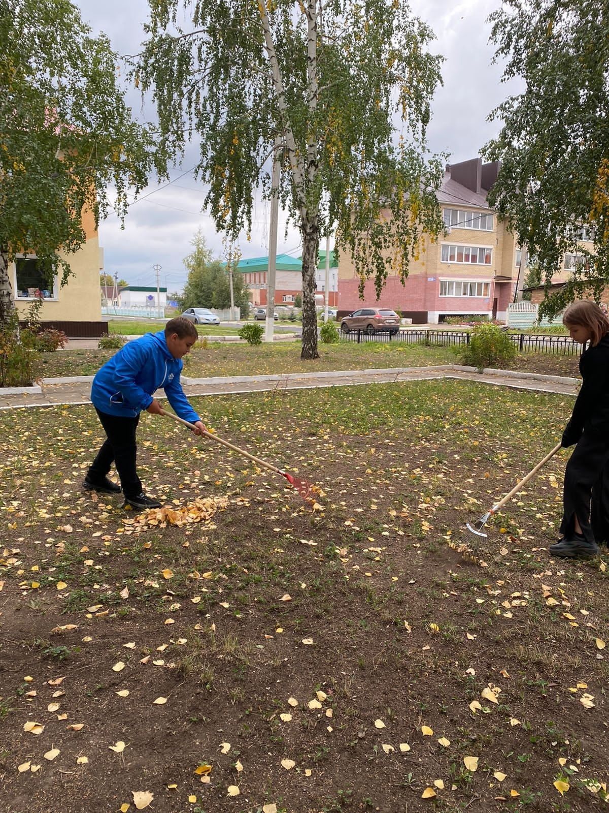 В сквере Пушкина юные экологи навели порядок