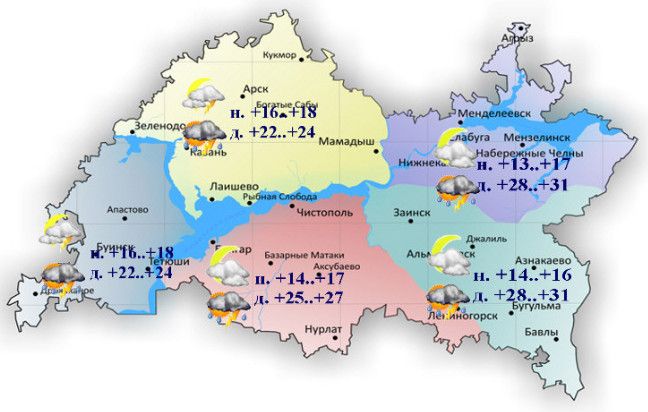 Прогноз погоды на 11 июня