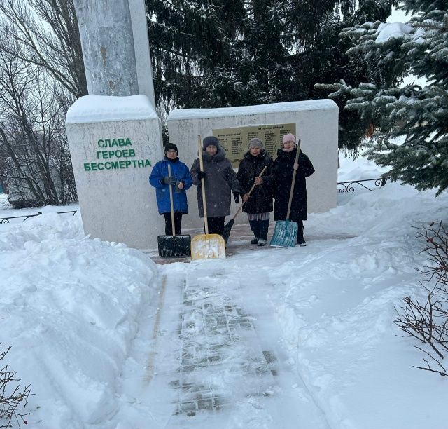 Тепло сердец против зимних снегов: Подгорновские активисты очистили Обелиск