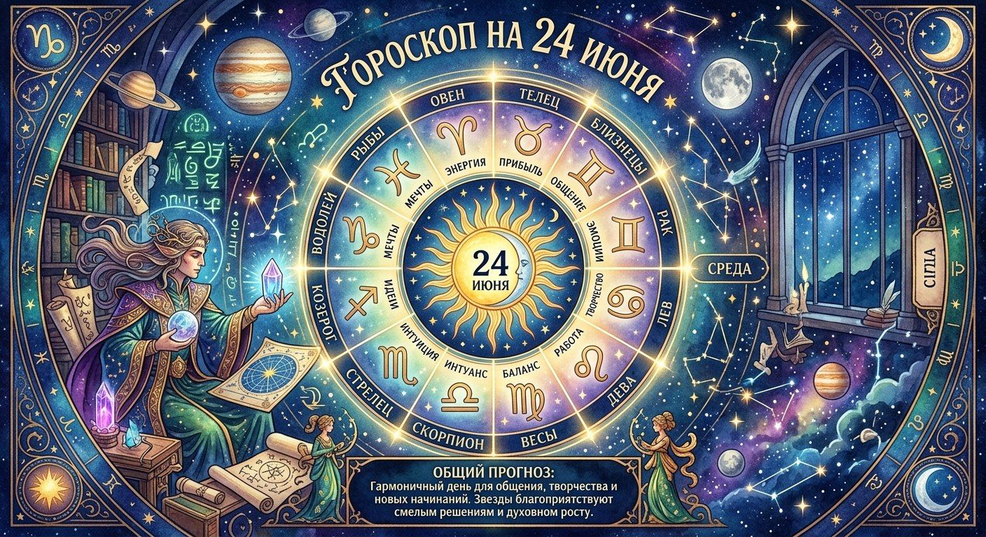 Гороскоп на 24 июня: день, когда звёзды шепчут о переменах