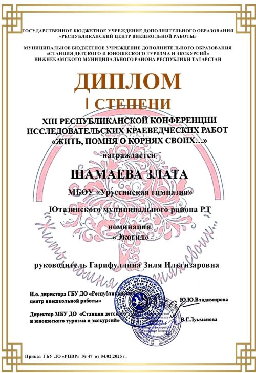 Талант и любовь к малой родине: школьница из Уруссинской гимназии одержала победу