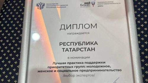 Практика РТ по развитию молодежного предпринимательства признана лучшей в России