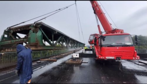 Временный рабочий мост между Уруссу и Октябрьским демонтирован на 90%