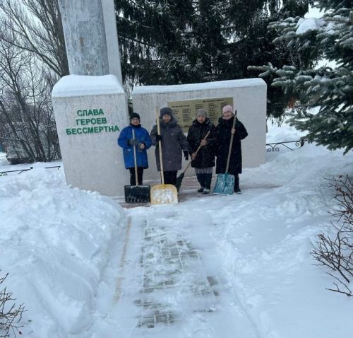 Тепло сердец против зимних снегов: Подгорновские активисты очистили Обелиск