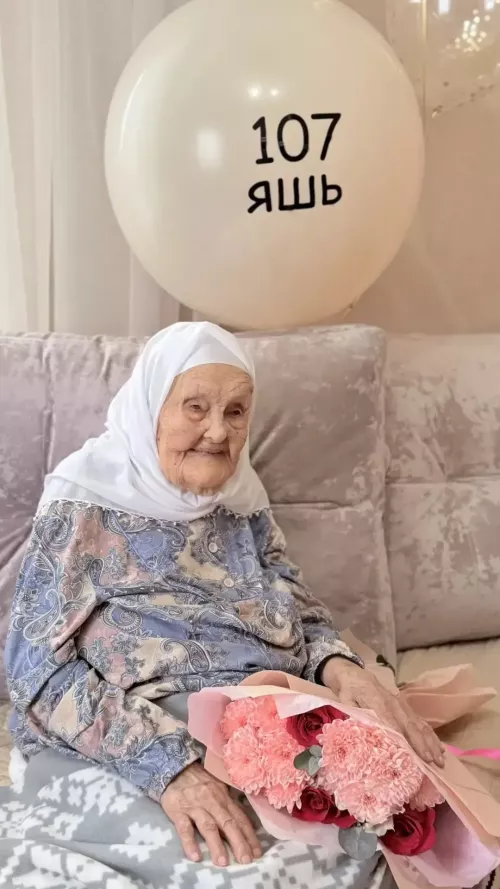 Долгожительница, участница Великой Отечественной войны  Мухтарама Хаертдинова из села Ютаза встретила 107-ую весну