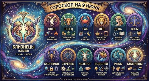 Гороскоп на 9 июня