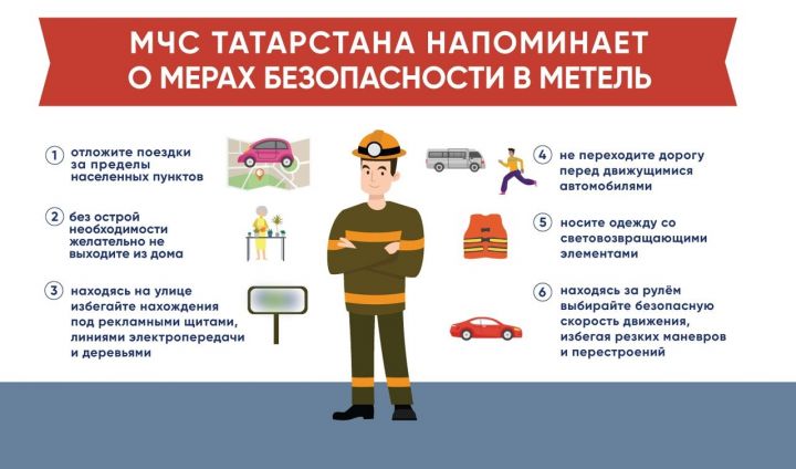 МЧС Татарстана напоминает жителям республики о мерах безопасности в метель