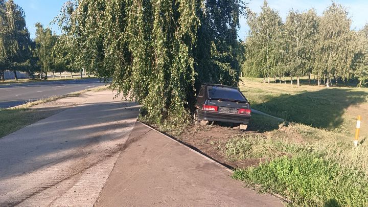 В Набережных Челнах пьяный подросток врезался в дерево на машине отца